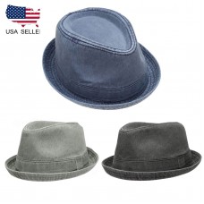 Vintage Foldable Cotton Hombre&apos;s Fedora Stingy brim Summer Porkpie Hat Cap 3 Colors  eb-14434486